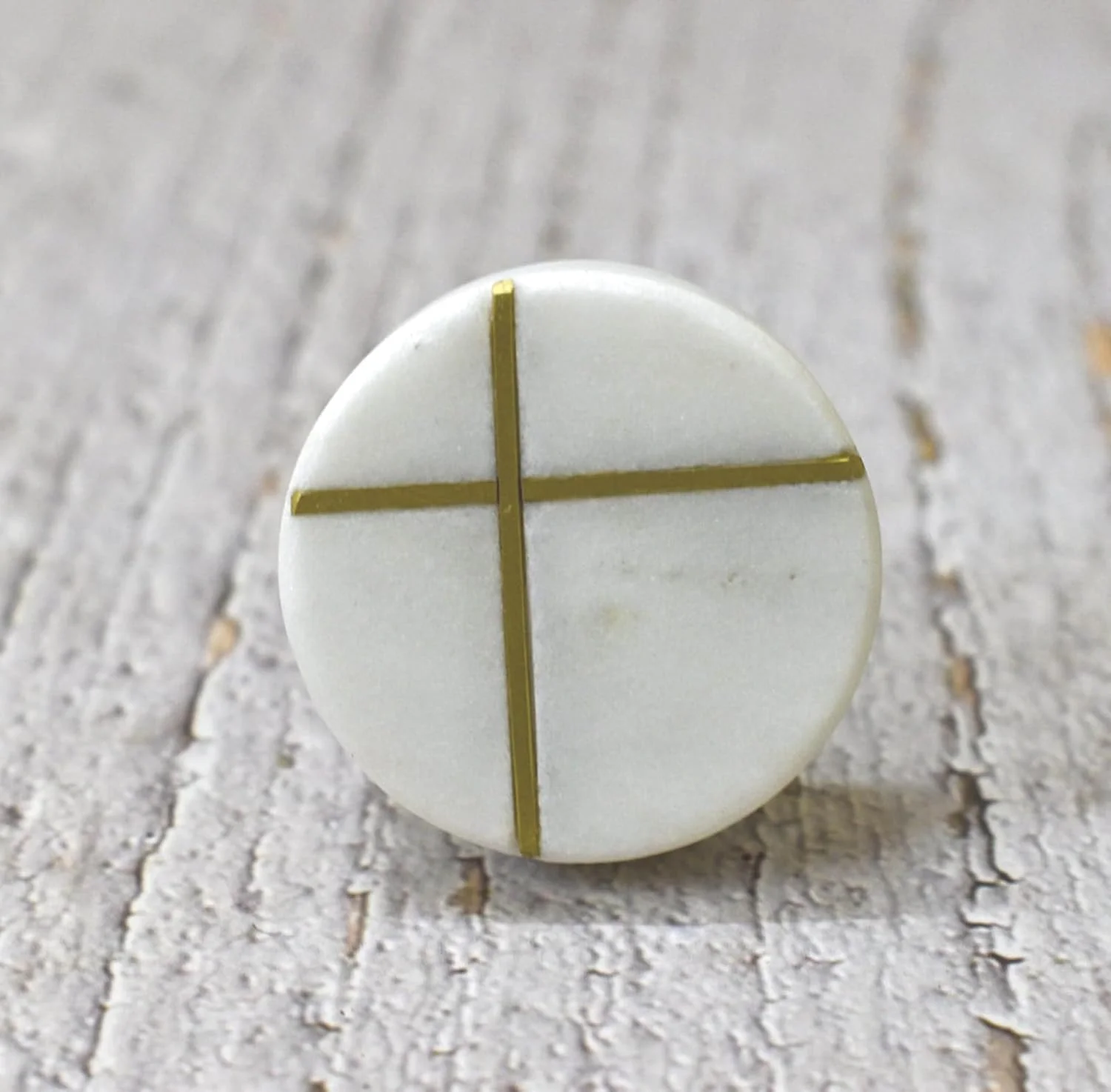 دستگیره گرد مرمر برنجی آرتیسنو، دستگیره مدرن کابینت، سخت افزار تزئینی، سخت افزار مبلمان، دستگیره کابینت، کشو، سفید، ست 6 عددی