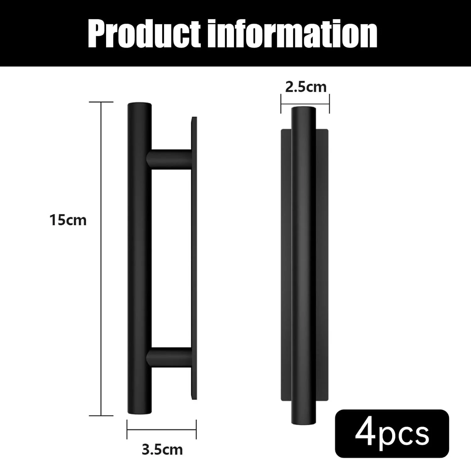 بسته چهارتایی دستگیره کابینت چسبی، دستگیره درب خود چسب، دستگیره های پلاستیکی ABS، کمک کننده کشویی، دستگیره کمد لباس، دستگیره مبلمان، مشکی