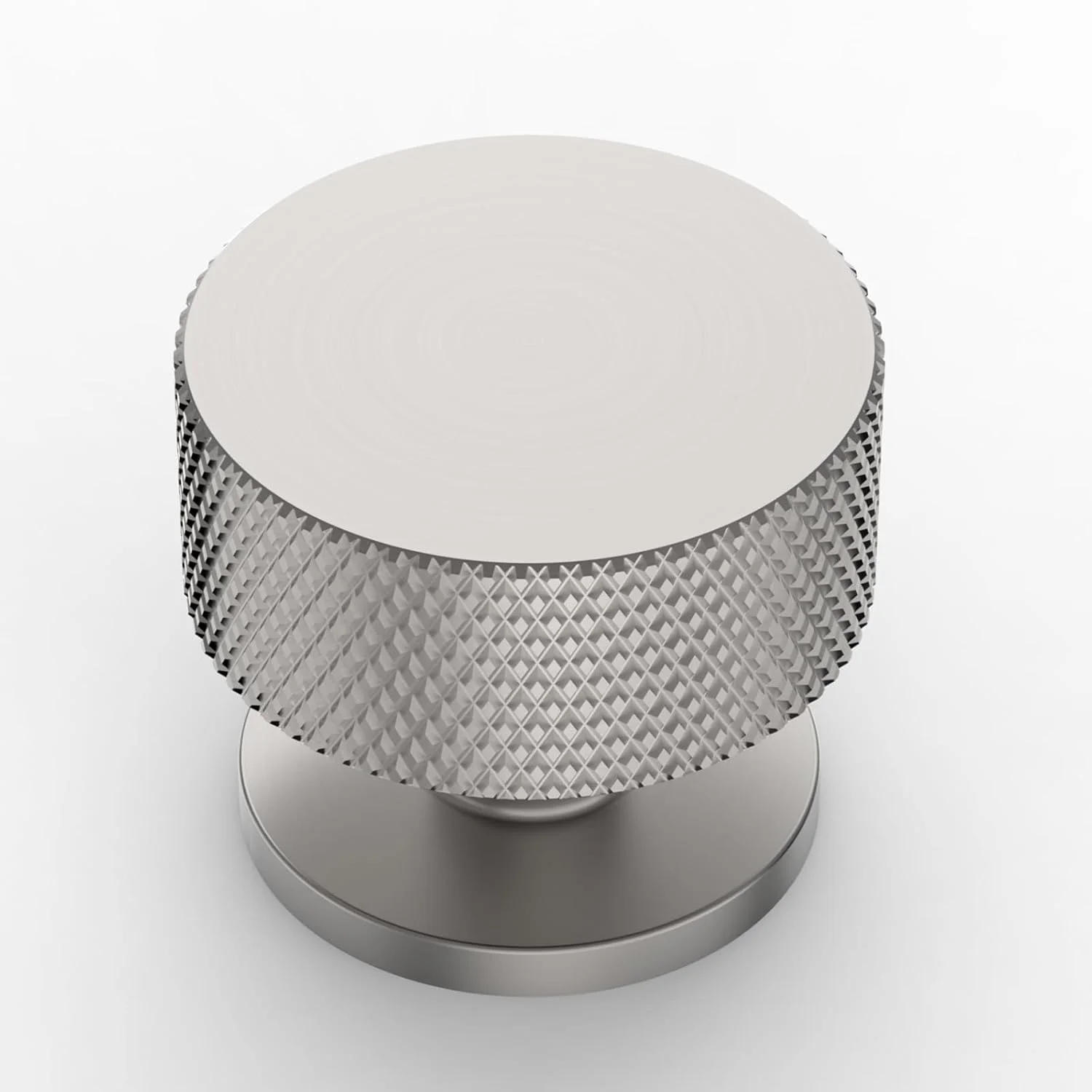 دستگیره کابینت 9BUILD، بسته 10 عددی، نیکل ساتن برس خورده، تک سوراخ، دستگیره های آجدار کابینت، دستگیره کشو، دستگیره کمد مدل UK0045