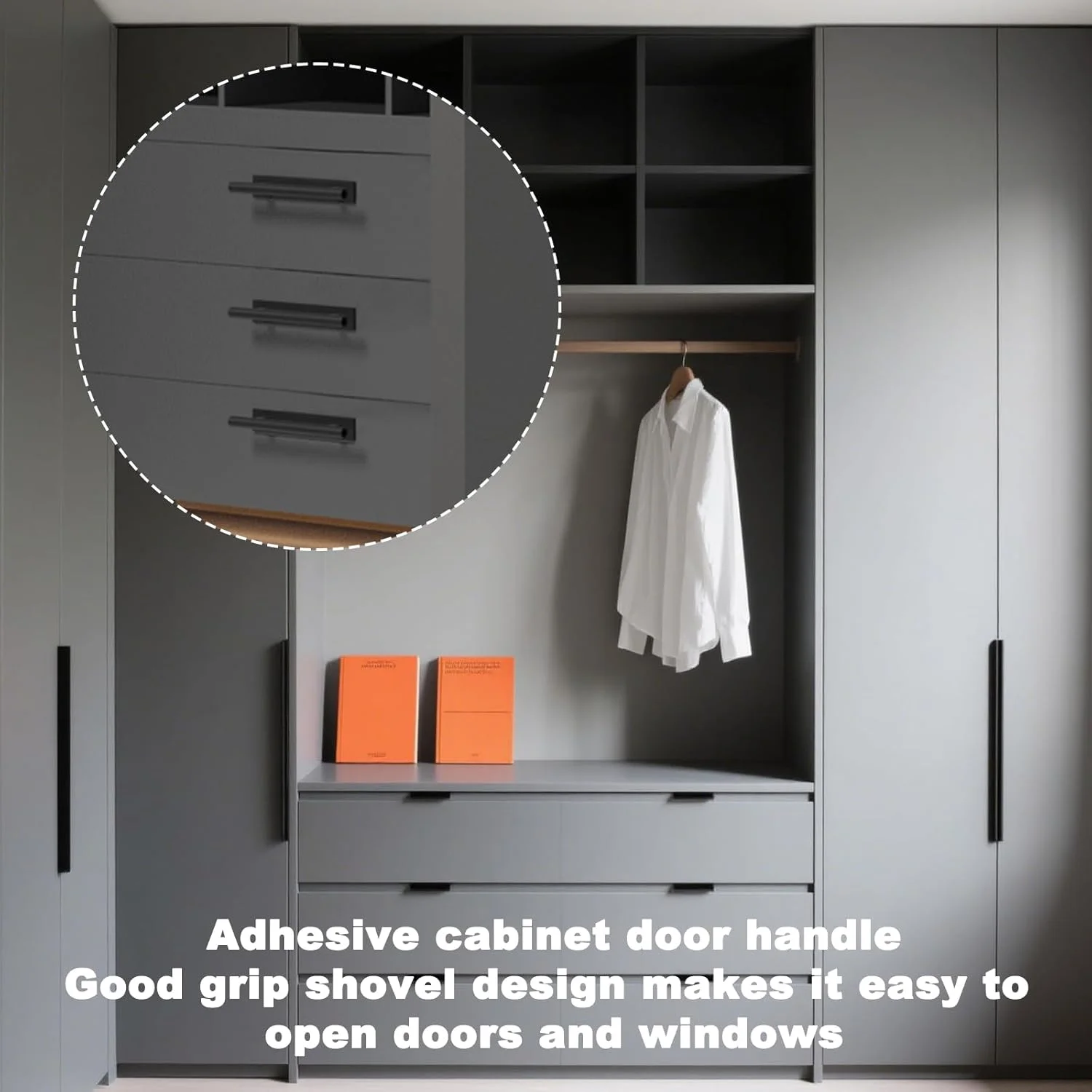 بسته چهارتایی دستگیره کابینت چسبی، دستگیره درب خود چسب، دستگیره های پلاستیکی ABS، کمک کننده کشویی، دستگیره کمد لباس، دستگیره مبلمان، مشکی