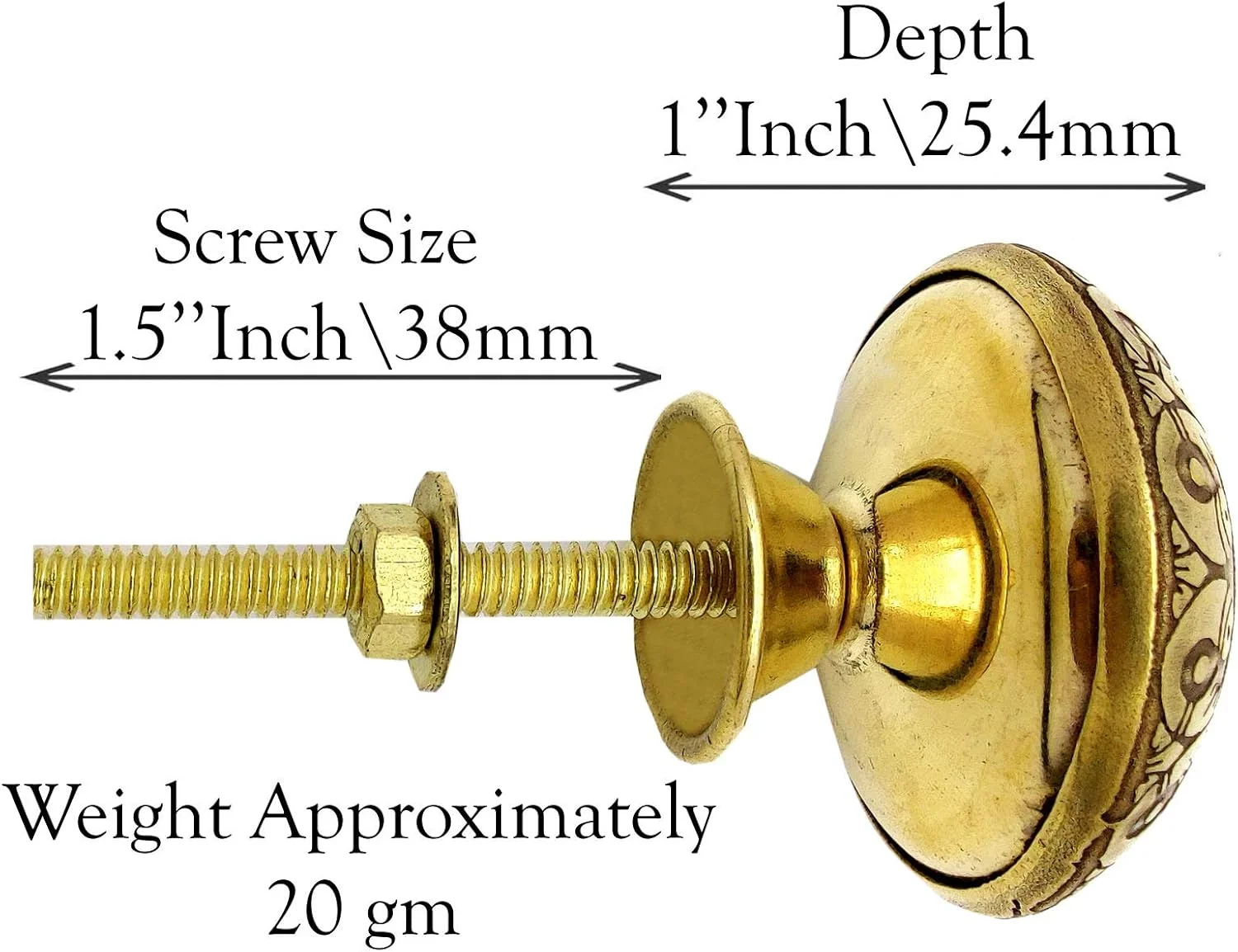 دستگیره های برنجی و مسی درب، کشو و کمد 5MoonSun5، دستگیره های فشاری برای کابینت، کمد لباس و کابینت آشپزخانه / دکور سخت افزاری کلاسیک دست ساز حکاکی شده 36 میلی متر مجموعه 6 عددی