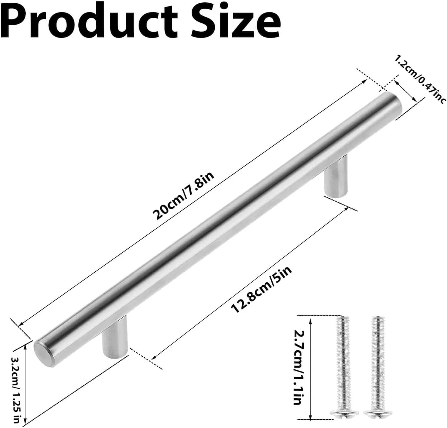 دستگیره کابینت آشپزخانه Aczyqws، 2 عدد، استیل ضد زنگ، دستگیره درب آشپزخانه، دستگیره کابینت برس خورده، دستگیره کمد، دستگیره کشو (مرکز سوراخ 128 میلی متر)