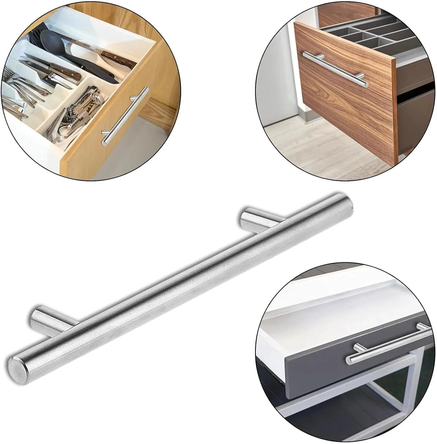 دستگیره کابینت آشپزخانه Aczyqws، 2 عدد، استیل ضد زنگ، دستگیره درب آشپزخانه، دستگیره کابینت برس خورده، دستگیره کمد، دستگیره کشو (مرکز سوراخ 128 میلی متر)