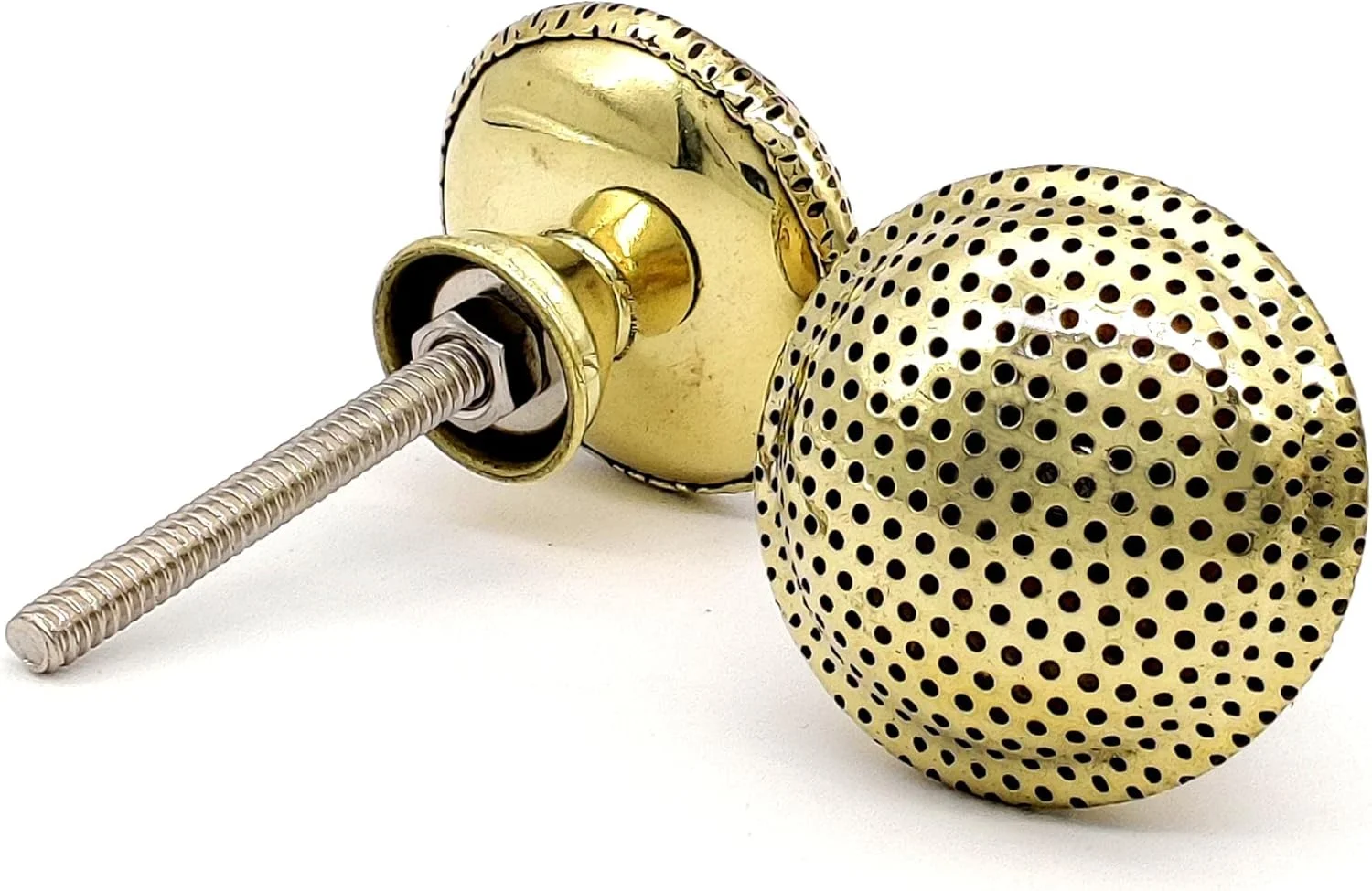 دستگیره های درب برنجی 5MoonSun5 / دستگیره های کشو کمد / دستگیره های فشاری برای کابینت، کمد و کابینت آشپزخانه / دکور سخت افزاری کلاسیک دست ساز، 36 میلی متر خال های خالص (4 عدد)