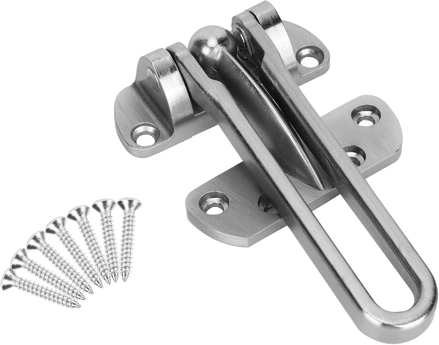 قفل درب، قفل ضد سرقت استیل ضد زنگ، قفل میله ای چرخشی، قفل ایمنی درب، قفل زبانه برای منزل و هتل (نیکل برس خورده)