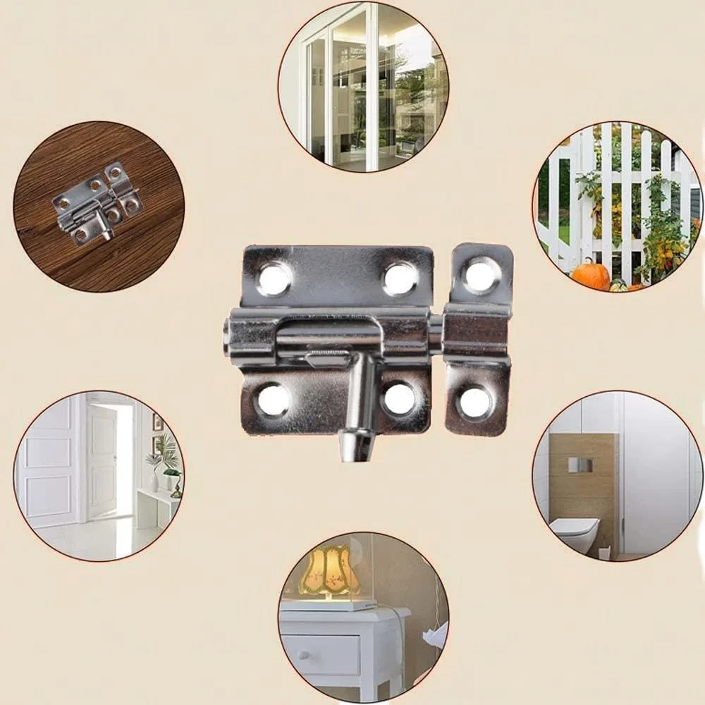 دو عدد قفل زبانه کشویی استیل ضد زنگ، قفل درب سنگین برای درب های باغ، درب اتاق خواب و حمام، کمدهای لباس، کابینت ها و انباری ها، قفل های امنیتی با صفحات کوچک دو عدد قفل زبانه کشویی استیل ضد زنگ، قفل درب سنگین برای درب های باغ، درب اتاق خواب و حمام، کمدهای لباس، کابینت ها و انباری ها، قفل های امنیتی با صفحات کوچک