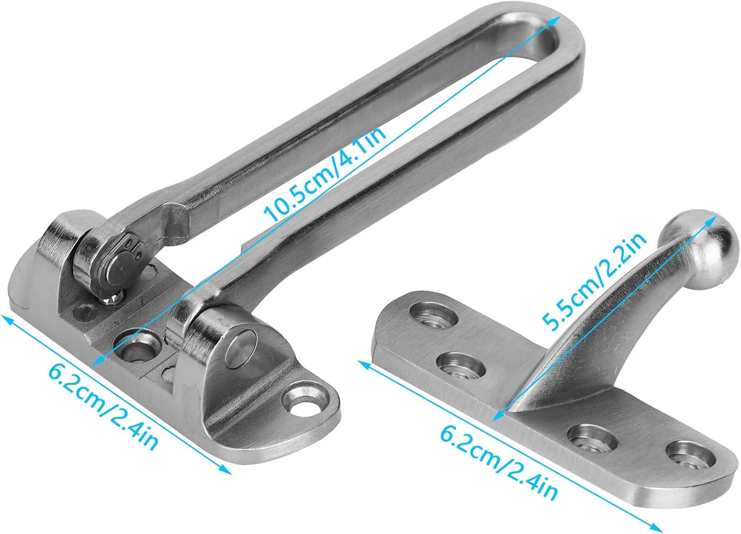قفل درب، قفل ضد سرقت استیل ضد زنگ، قفل میله ای چرخشی، قفل ایمنی درب، قفل زبانه برای منزل و هتل (نیکل برس خورده)