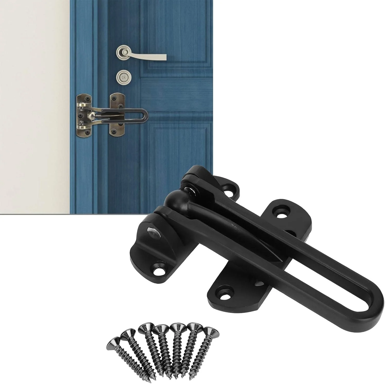 قفل محافظ درب ضد سرقت، قفل درب، دکوراسیون منزل، مناسب فضای باز و هتل (JF 01 (مشکی مات)) قفل محافظ درب ضد سرقت، قفل درب، دکوراسیون منزل، مناسب فضای باز و هتل (JF 01 (مشکی مات))