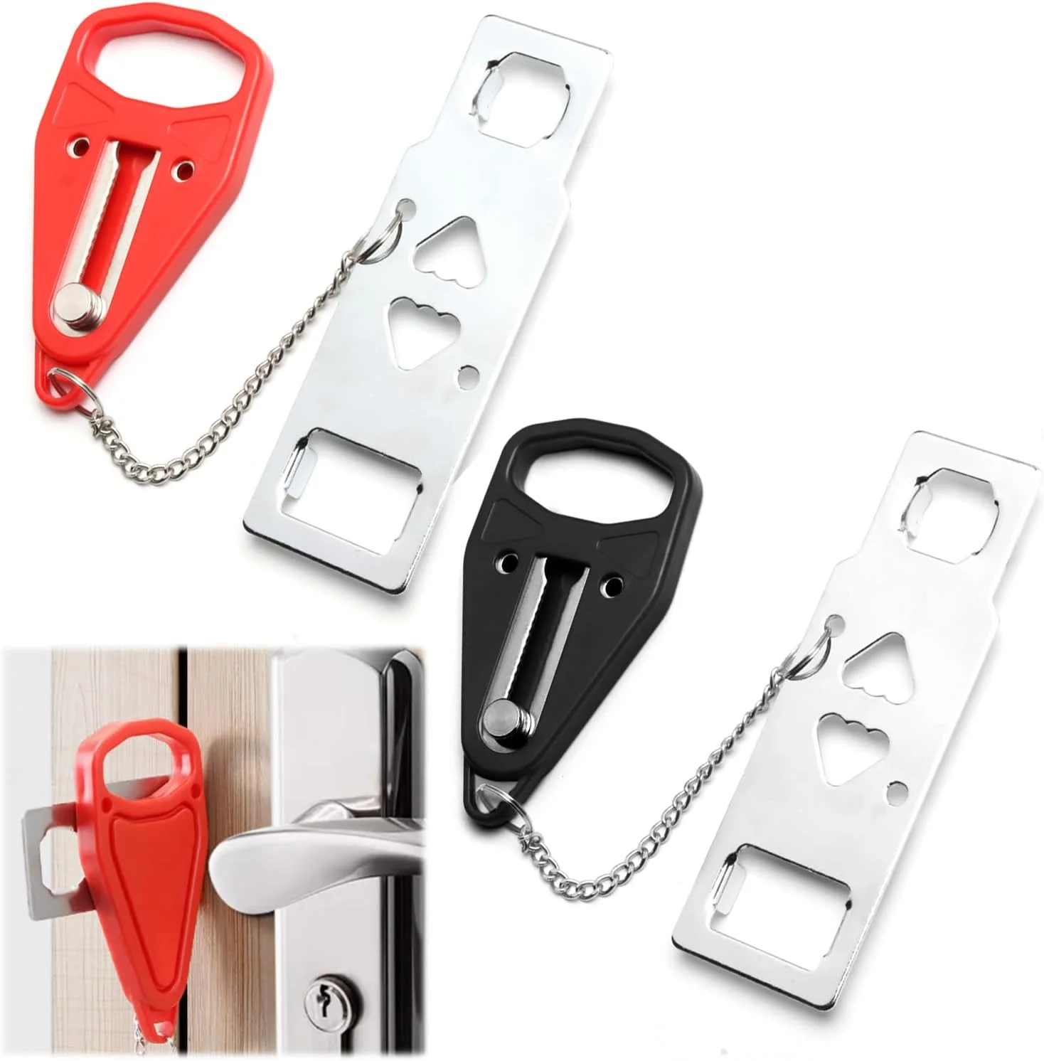 قفل درب قابل حمل 2 عددی، قفل مسافرتی درب قابل حمل، قفل امنیتی درب بدون کلید، قفل امنیتی درب هتل، قفل امنیتی درب برای مسافرت، هتل، خانه