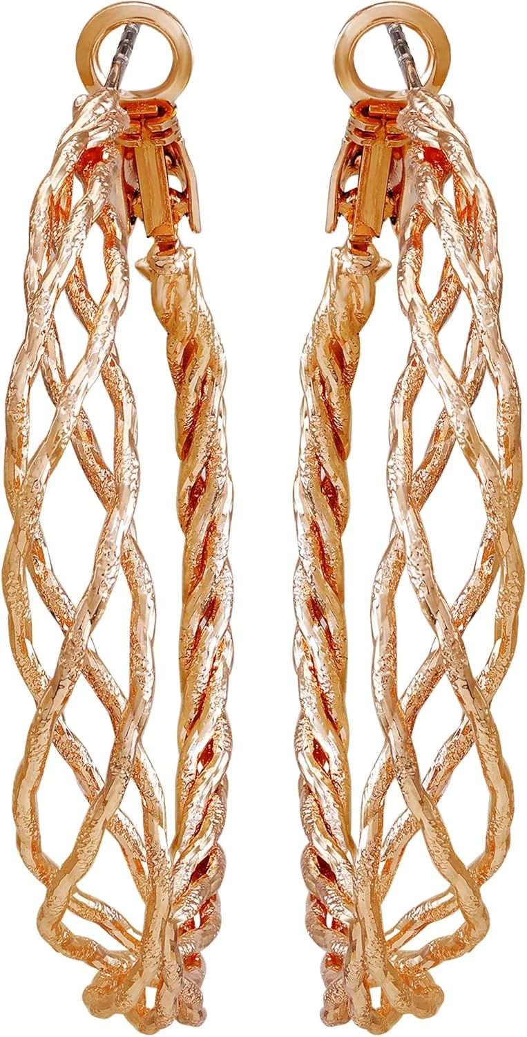 گوشواره های حلقه ای بافت دار گس گوشواره های حلقه ای بافت دار گس