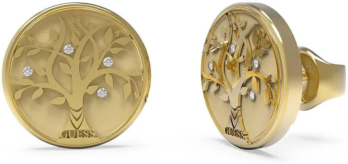 گوشواره میخی زنانه گس مدل Jube01443jwygt-u Talismania با روکش طلایی، استیل ضد زنگ 12 میلی متری، طرح درخت زندگی، نگین زیرکونیا گوشواره میخی زنانه گس مدل Jube01443jwygt-u Talismania با روکش طلایی، استیل ضد زنگ 12 میلی متری، طرح درخت زندگی، نگین زیرکونیا