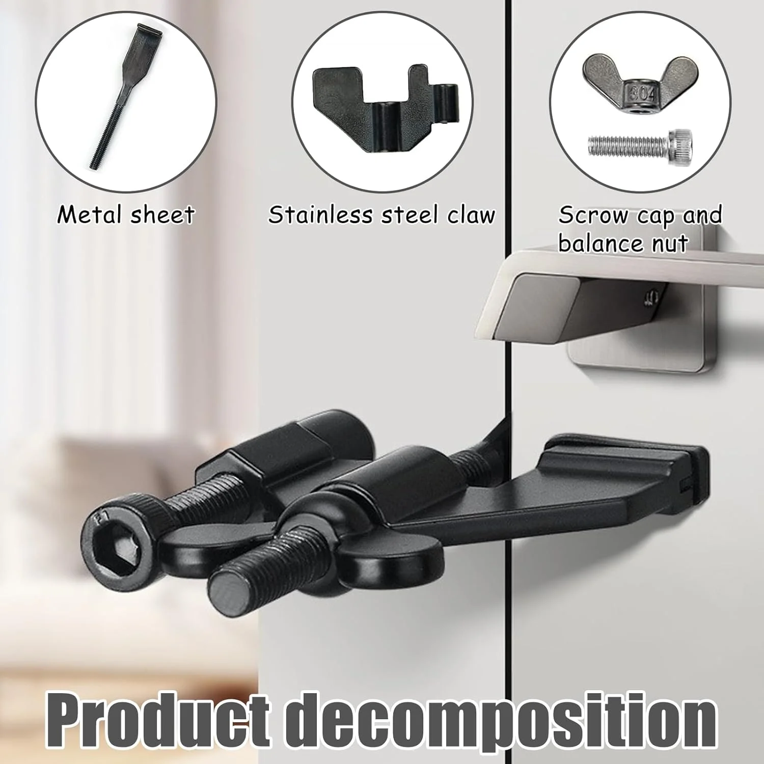 قفل درب قابل حمل، بسته 2 عددی، قفل مسافرتی استیل ضد زنگ، قفل امنیتی، امنیت خانه، قفل درب برای مسافرت، هتل، خانه، آپارتمان، خوابگاه و مسافرت