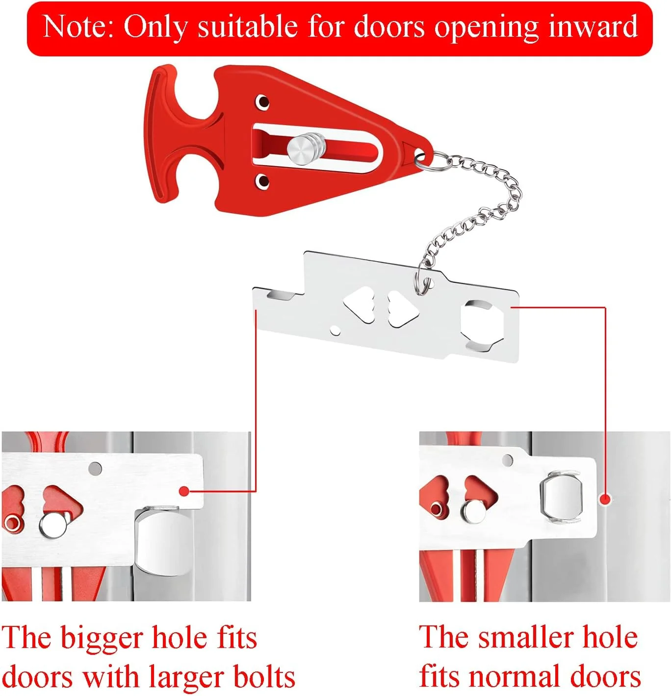 قفل درب قابل حمل برای هتل، خانه، آپارتمان، مسدود کننده درب امنیتی بدون نیاز به سوراخ کاری، قفل ایمنی قابل حمل برای حفظ حریم خصوصی و ایمنی کودکان و زنان