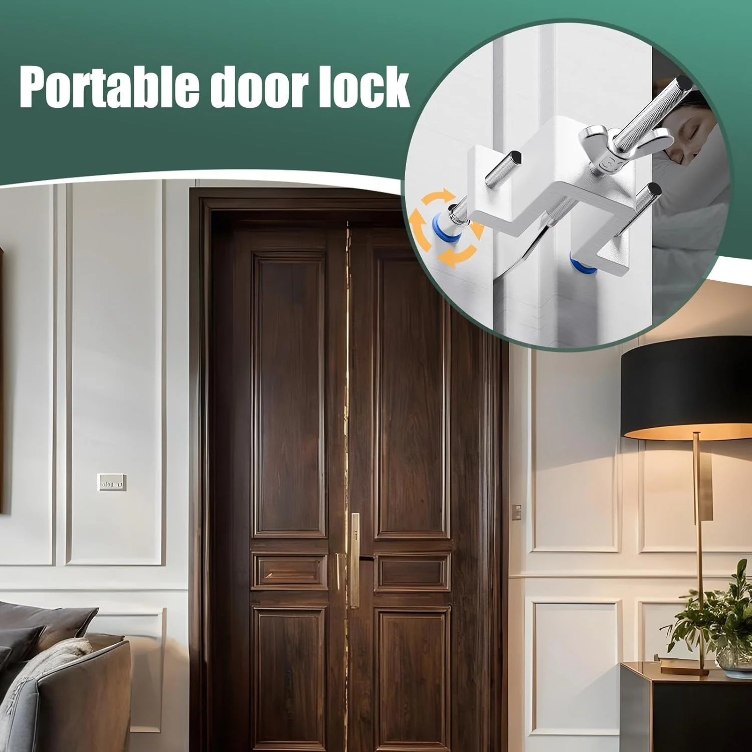 قفل درب قابل حمل | قفل درب قابل حمل ضد سرقت برای مسافرت | مسدود کننده قفل برای محافظت شخصی دستگاه امنیتی برای اتاق خانه اتاق خواب مسافران حریم خصوصی دانشجویان