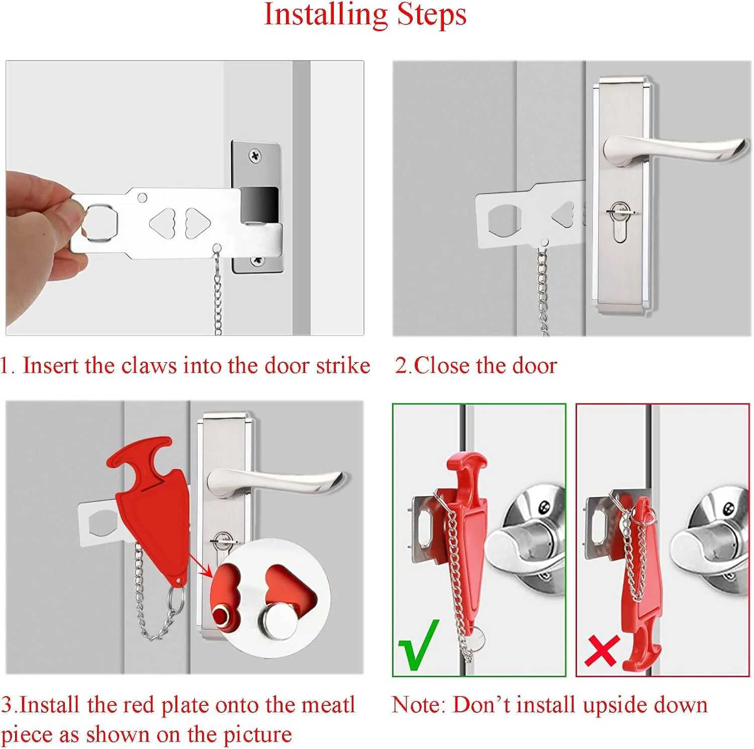 قفل درب قابل حمل برای هتل، خانه، آپارتمان، مسدود کننده درب امنیتی بدون نیاز به سوراخ کاری، قفل ایمنی قابل حمل برای حفظ حریم خصوصی و ایمنی کودکان و زنان