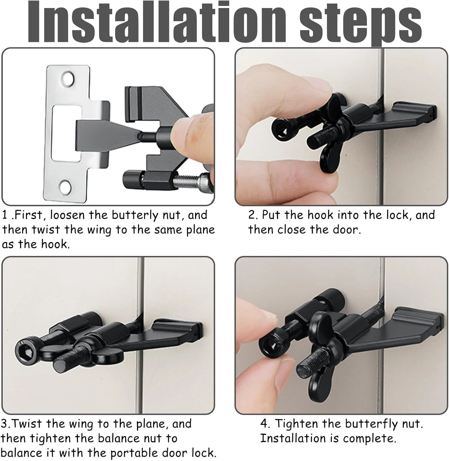 قفل درب قابل حمل، بسته 2 عددی، قفل مسافرتی استیل ضد زنگ، قفل امنیتی، امنیت خانه، قفل درب برای مسافرت، هتل، خانه، آپارتمان، خوابگاه و مسافرت