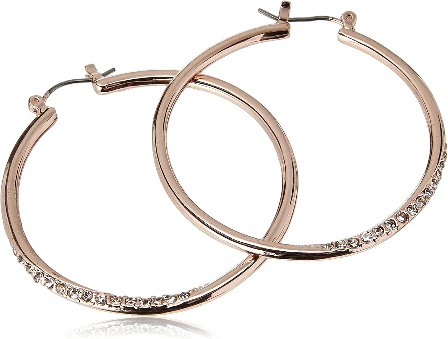 گوشواره های حلقه ای نگین دار GUESS "Basic" رزگلد، فلزی گوشواره های حلقه ای نگین دار GUESS "Basic" رزگلد، فلزی