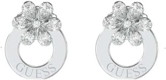 گوشواره های استیل نقره ای لیلی، یونیکا، استیل ضد زنگ، کریستال