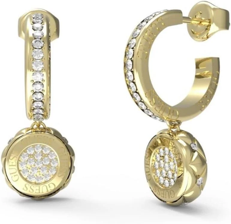 گوشواره های حلقه ای طلایی زنانه گس مدل JUBE04596JWYGT-U با آویز