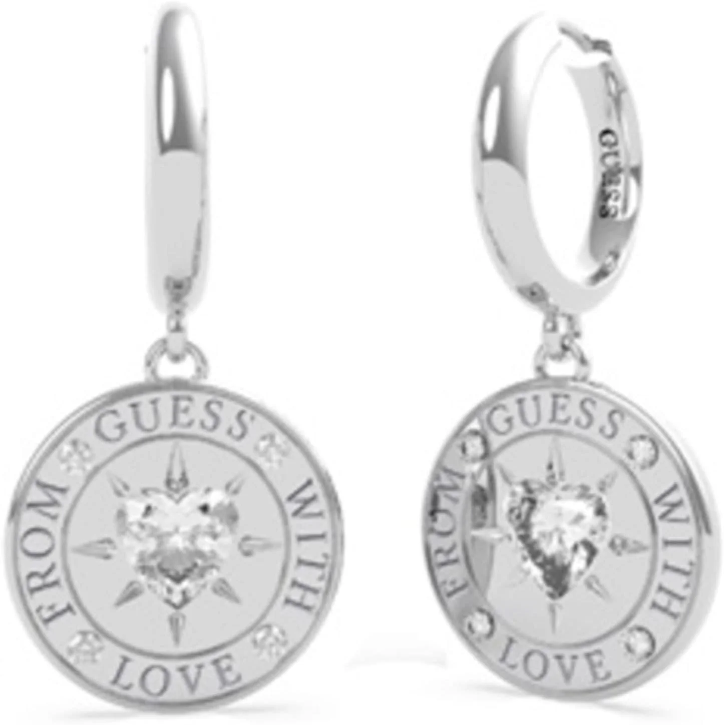 گوشواره زنانه گس مدل "From Guess with Love" با نگین های سواروسکی