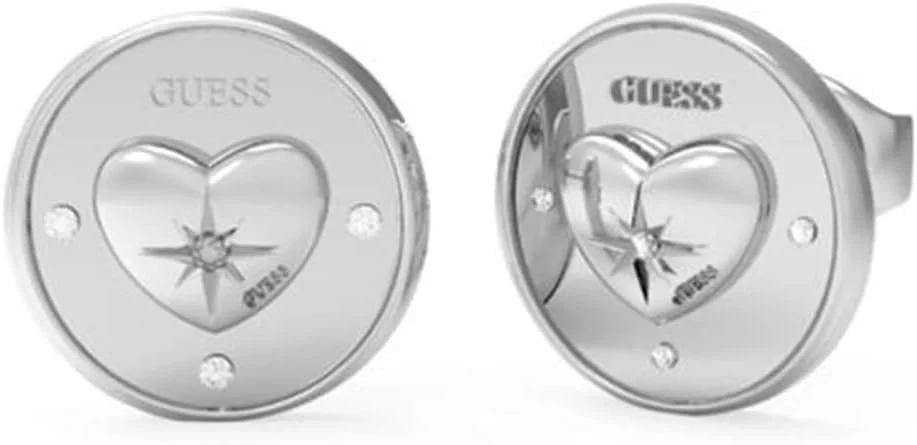 گوشواره های استیل GUESS Jube01446JWRT-U، 12 میلی متر، قلب گرد