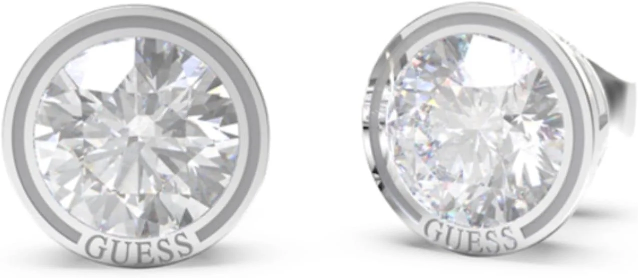 گوشواره های زیرکونیا سفید GUESS Daktari مدل JUBE01361JWRHT-U/JUBE01361JWYGNPT-U/JUBE01361JWYGBKT-U، نیکل، استیل ضد زنگ، زیرکونیا کوبیک