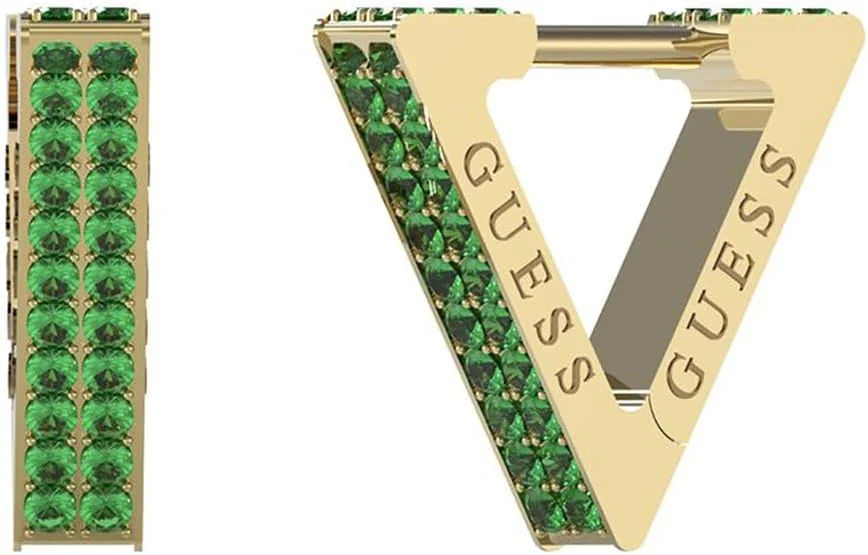 گوشواره های حلقه ای مثلثی نگین دار زنانه گس 12 میلی متری طلایی ژوئن 2023