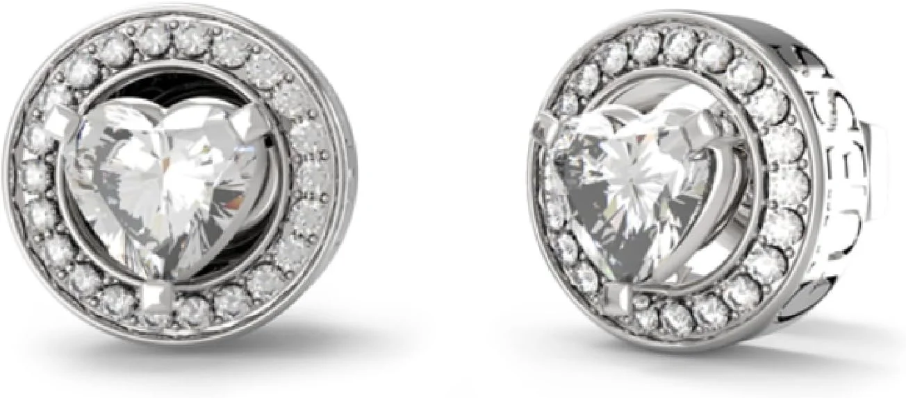 گوشواره زنانه گس JUBE04669JWRHT-U از جنس استیل با روکش نقره و نگین های زیرکونیا، 10 میلی متر، استیل ضد زنگ، بدون سنگ قیمتی، 10 میلی متر، استیل ضد زنگ، بدون سنگ قیمتی