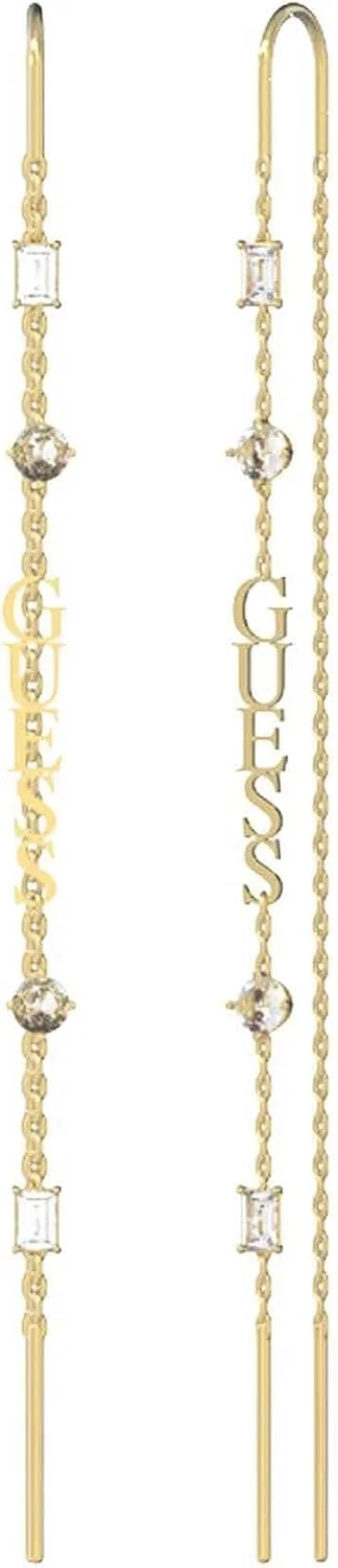 گوشواره آویز نگین دار GUESS زنانه با لوگو 80 میلی متری طلایی ژوئن 2023