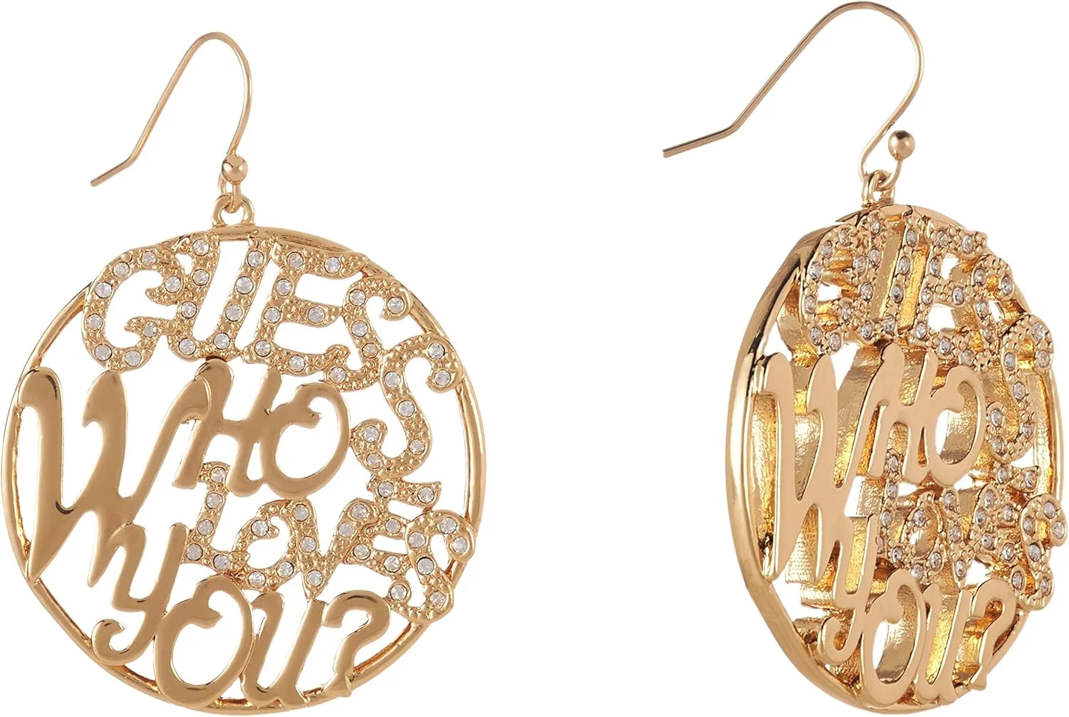 گوشواره حلقه ای زنانه گس با روکش طلا مدل [Ube12204N]، سایز تک، رزین، بدون سنگ قیمتی