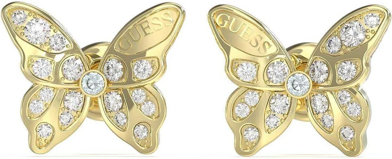 گوشواره میخی Guess Chrysalis - استیل ضد زنگ - طرح پروانه - 2 عدد