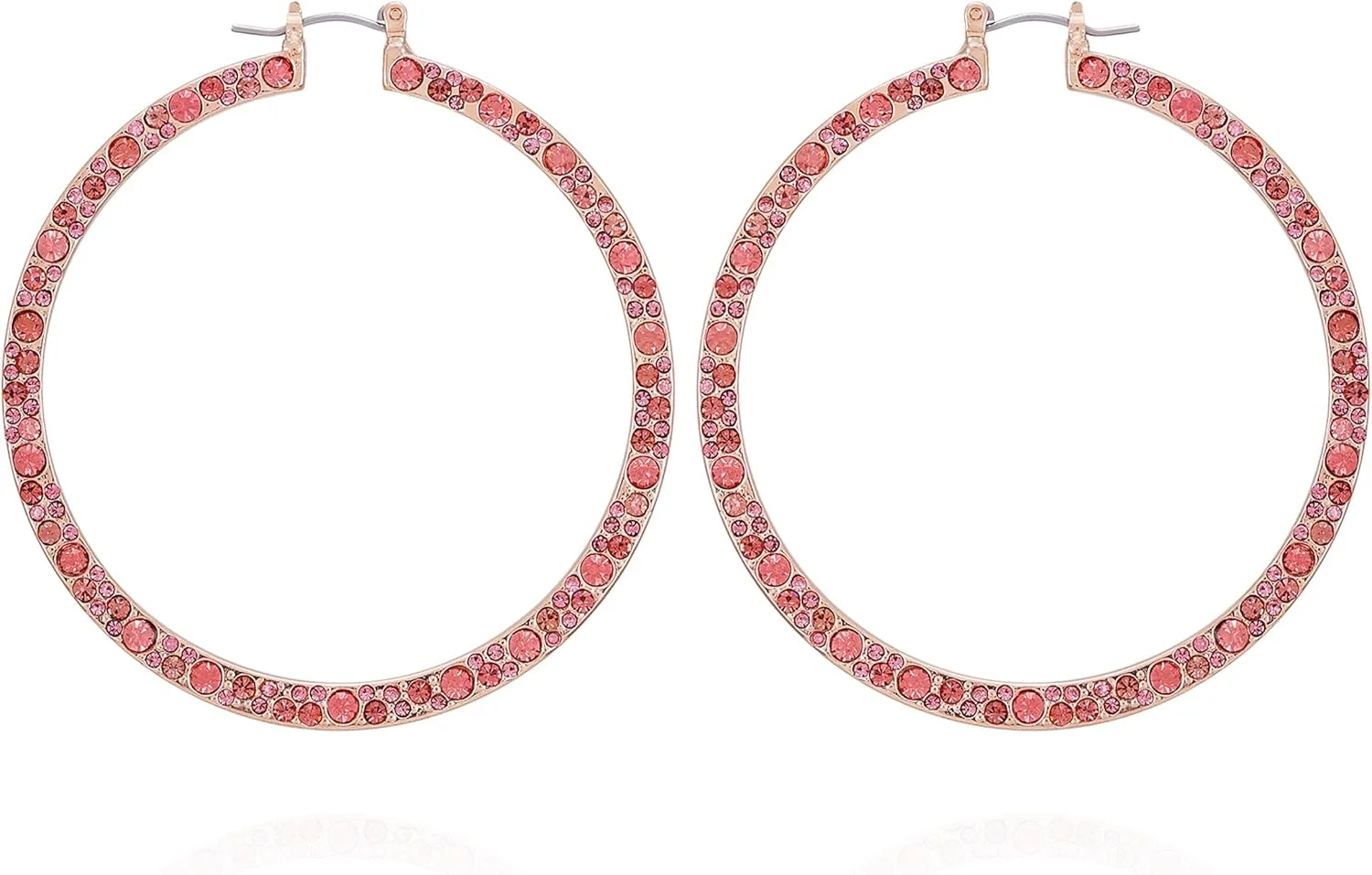 گوشواره حلقه ای نگین دار رزگلد GUESS