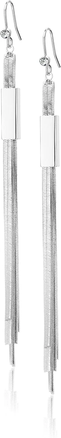 گوشواره های آویز خطی زنجیری تاشو نقره ای "Basic" گس