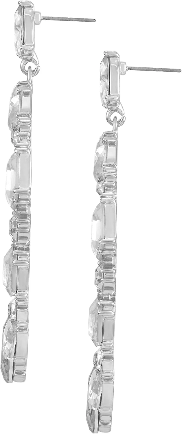 گوشواره های آویز نقره ای رنگ GUESS با سنگ های کریستالی گوشواره های آویز نقره ای رنگ GUESS با سنگ های کریستالی