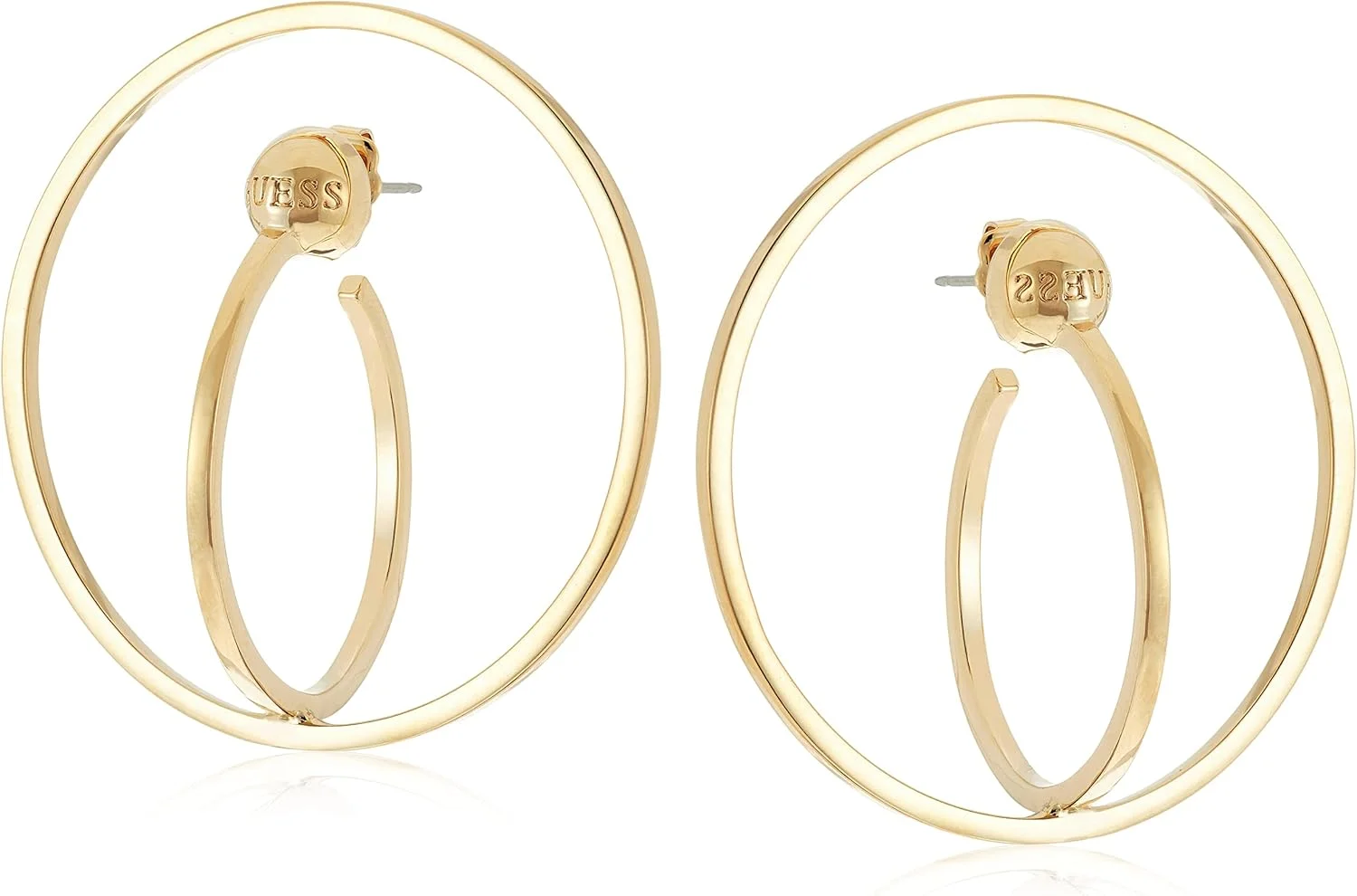 گوشواره های حلقه ای طلایی استیل زنانه گس مدل Influencer، سایز تک