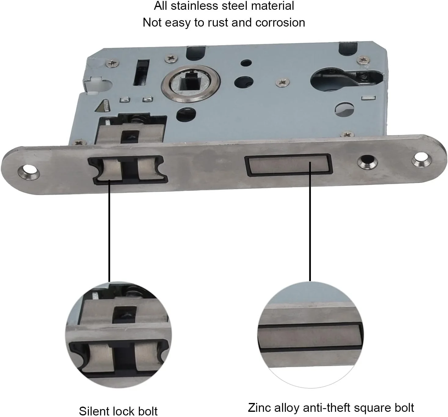 ست دستگیره درب آلیاژ روی قفل مکانیکی ضد سرقت داخلی برای اتاق خواب حمام منزل، مناسب برای درب های داخلی با ضخامت 35 تا 50 میلی متر، نصب آسان ست دستگیره درب آلیاژ روی قفل مکانیکی ضد سرقت داخلی برای اتاق خواب حمام منزل، مناسب برای درب های داخلی با ضخامت 35 تا 50 میلی متر، نصب آسان