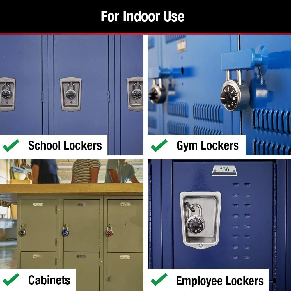 قفل کمبیناسیون مستر لاک برای کمدهای باشگاه و مدرسه، بسته 2 عددی، 1500T، مشکی