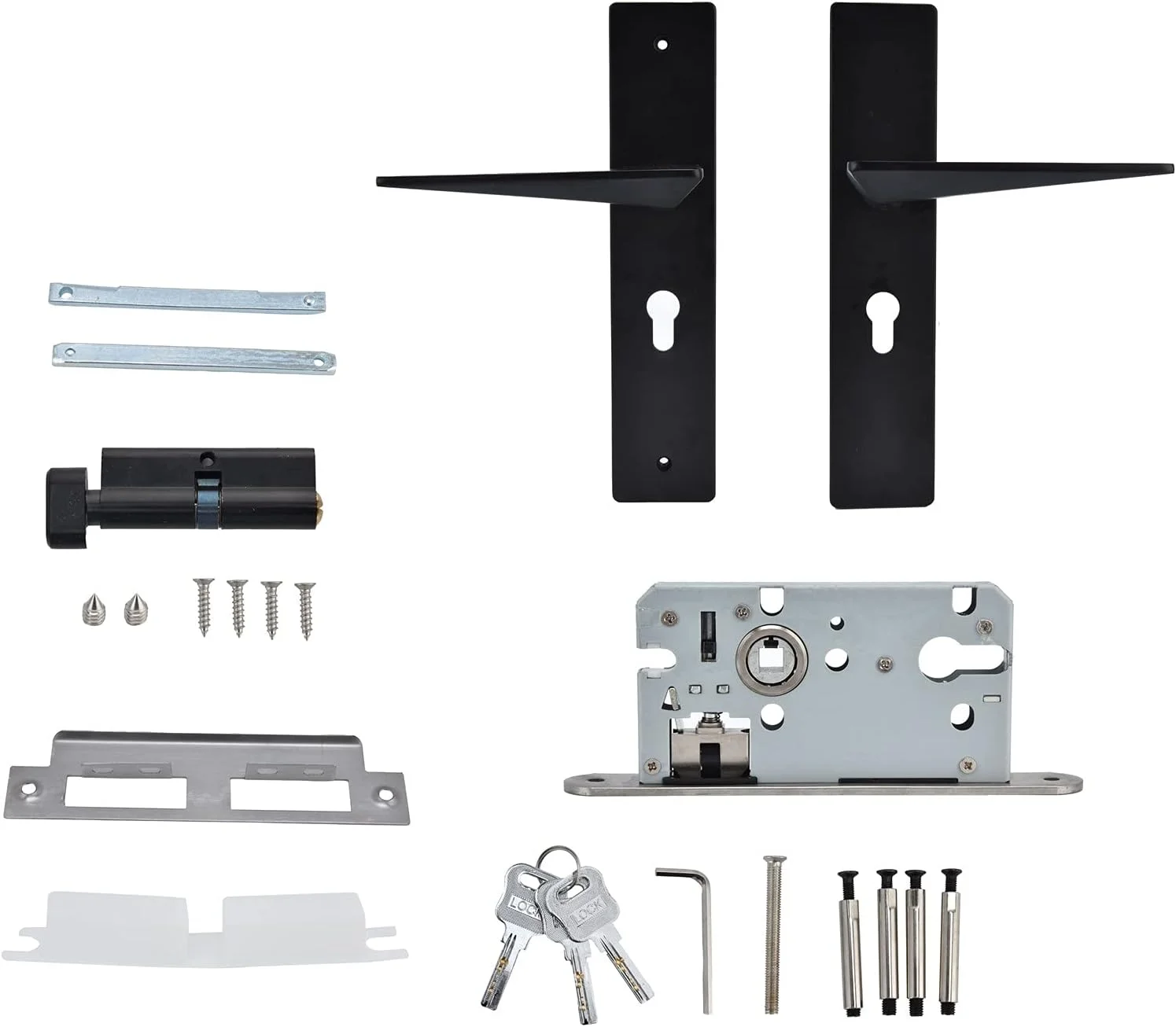 ست دستگیره درب آلیاژ روی قفل مکانیکی ضد سرقت داخلی برای اتاق خواب حمام منزل، مناسب برای درب های داخلی با ضخامت 35 تا 50 میلی متر، نصب آسان ست دستگیره درب آلیاژ روی قفل مکانیکی ضد سرقت داخلی برای اتاق خواب حمام منزل، مناسب برای درب های داخلی با ضخامت 35 تا 50 میلی متر، نصب آسان