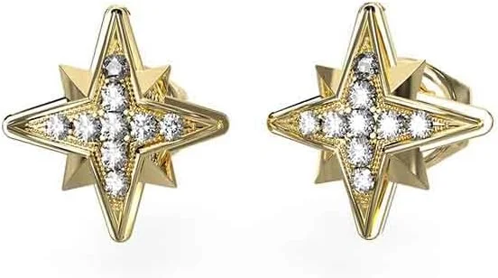 گوشواره میخی زنانه گس مدل STARS با قطر 8 میلی متر، طلایی، ژوئن 2023