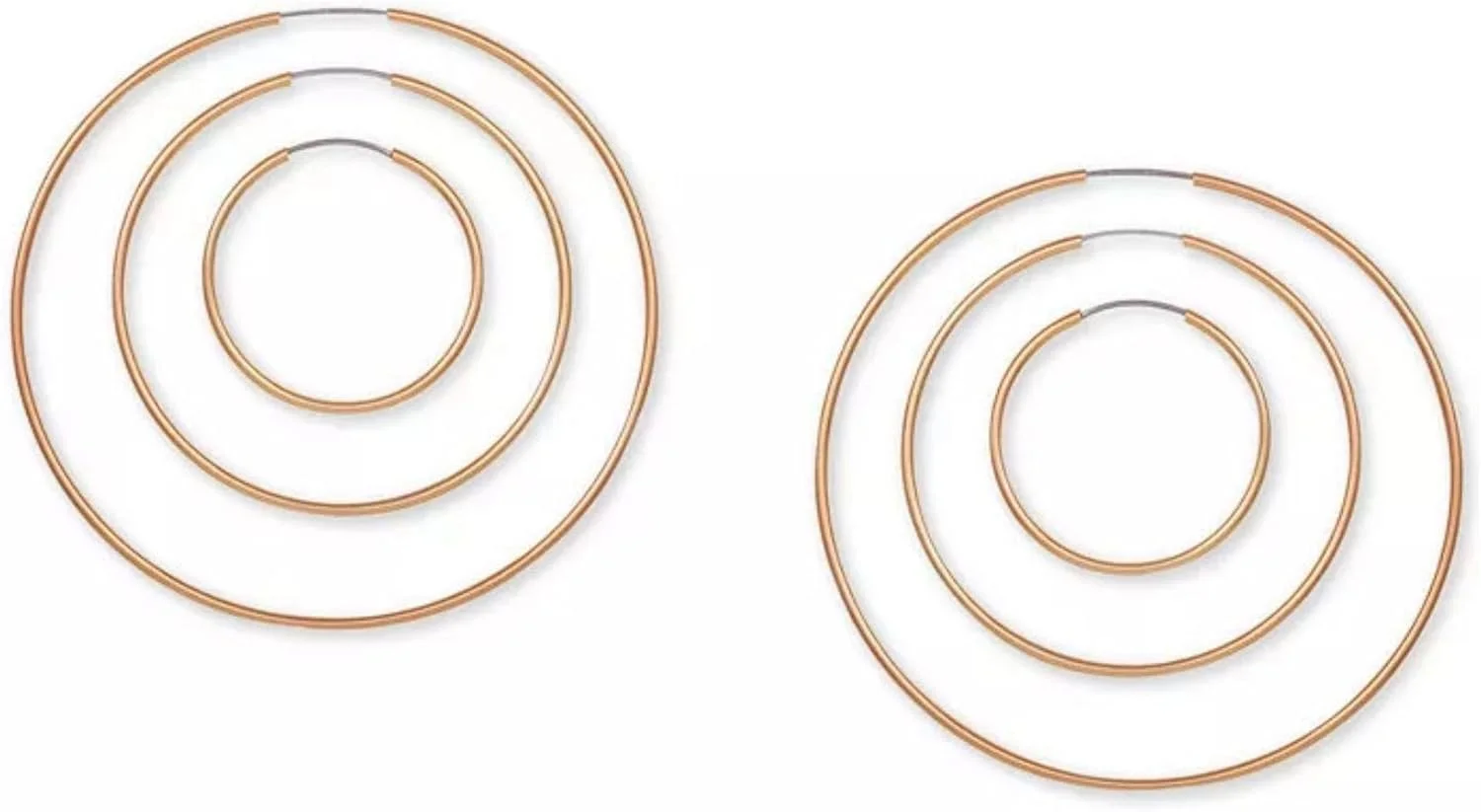 ست گوشواره حلقه ای 3 تکه زنانه گس با روکش طلایی