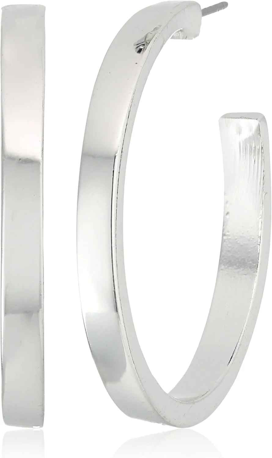 گوشواره های حلقه ای باز با لوگوی نقره ای "Basic" گس