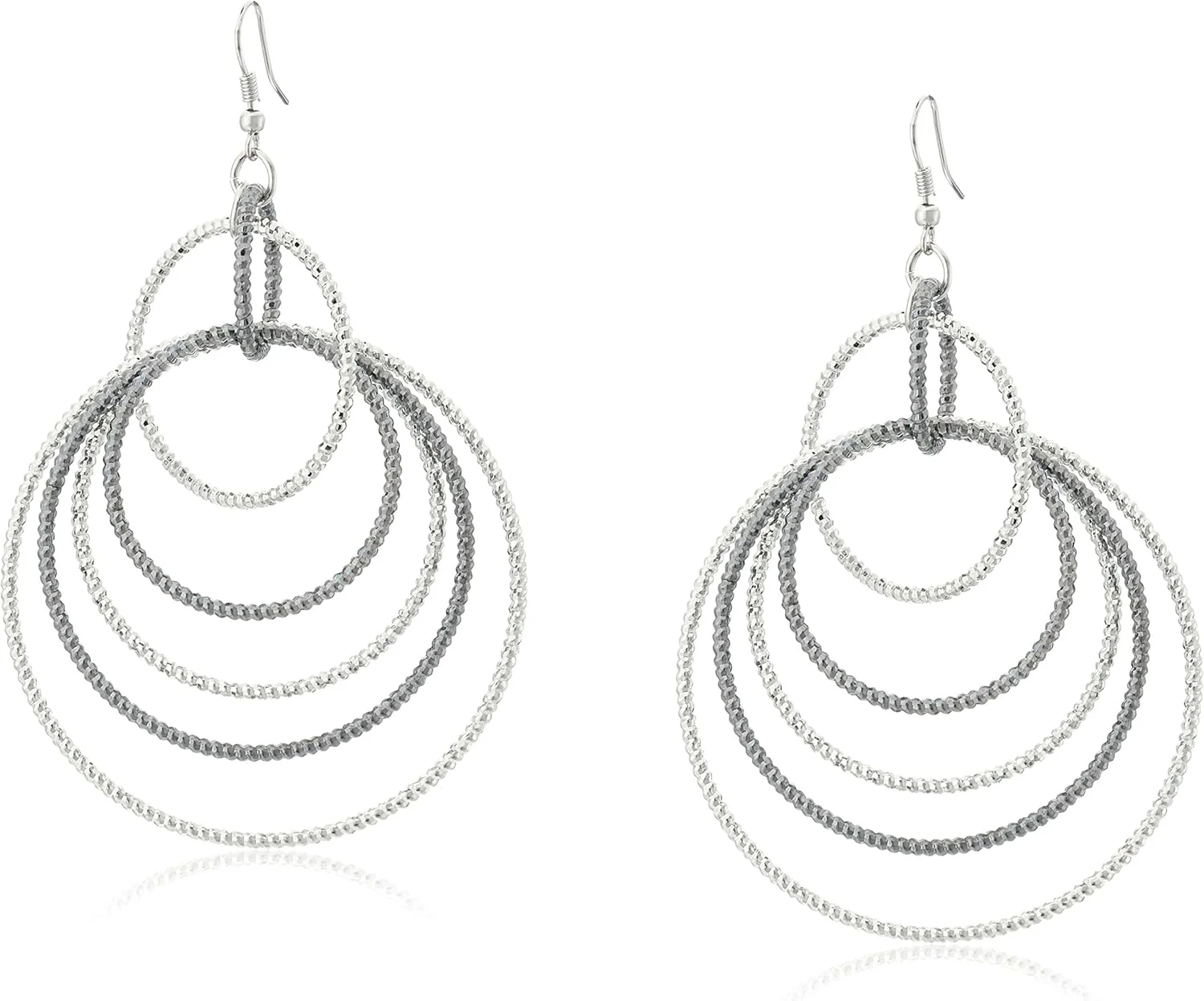 گوشواره های آویز میخی "Basic" GUESS با بافت فلزی ترکیبی