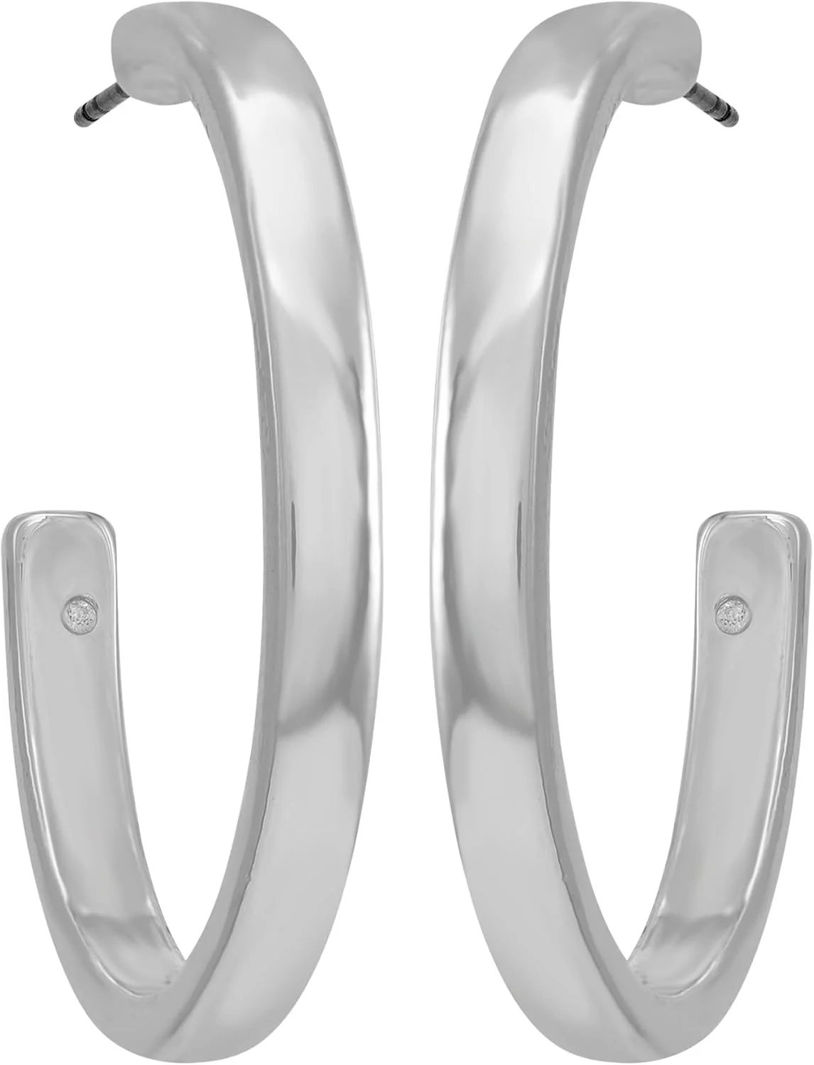 گوشواره های حلقه ای باز با لوگوی نقره ای "Basic" گس گوشواره های حلقه ای باز با لوگوی نقره ای "Basic" گس