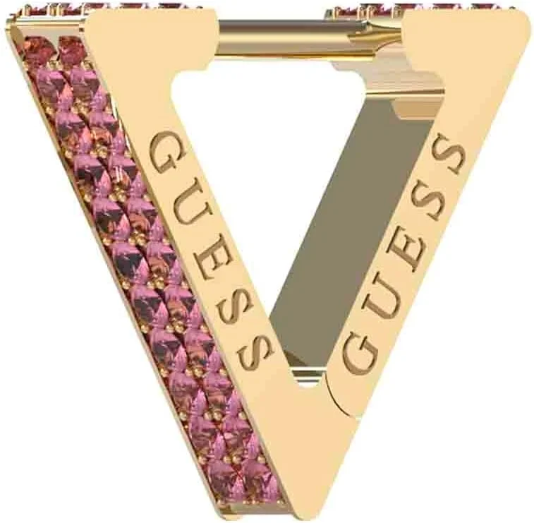 گوشواره حلقه ای مثلثی نگین دار زنانه گس 12 میلی متری طلایی ژوئن 2023