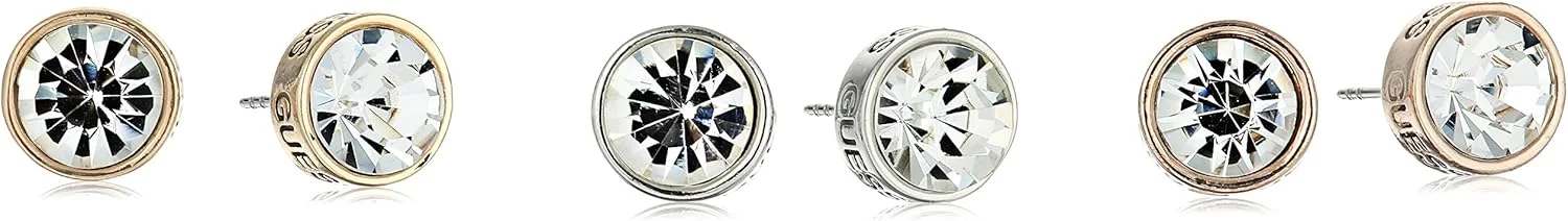 گوشواره میخی سه تایی "Basic" GUESS با ترکیب فلزات و کریستال