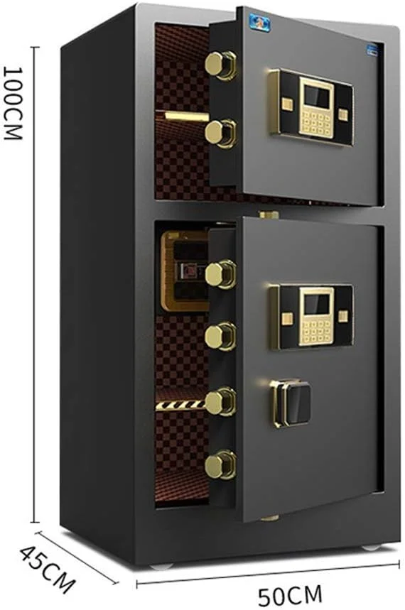 گاوصندوق نسوز و ضد سرقت دیجیتال دو درب LAKIKA، صندوق امانات امنیتی، مناسب برای خانه، اداره، قفل جواهرات، گاوصندوق دیواری