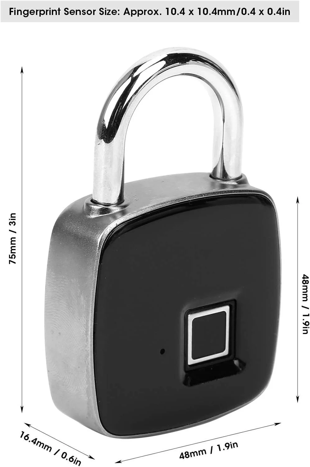 قفل ضد سرقت درب، قفل بیومتریک بدون کلید آلیاژ روی، قفل ضد سرقت IP65 ضد آب، با چراغ نشانگر USB قابل شارژ اندازه جمع و جور، حمل آسان