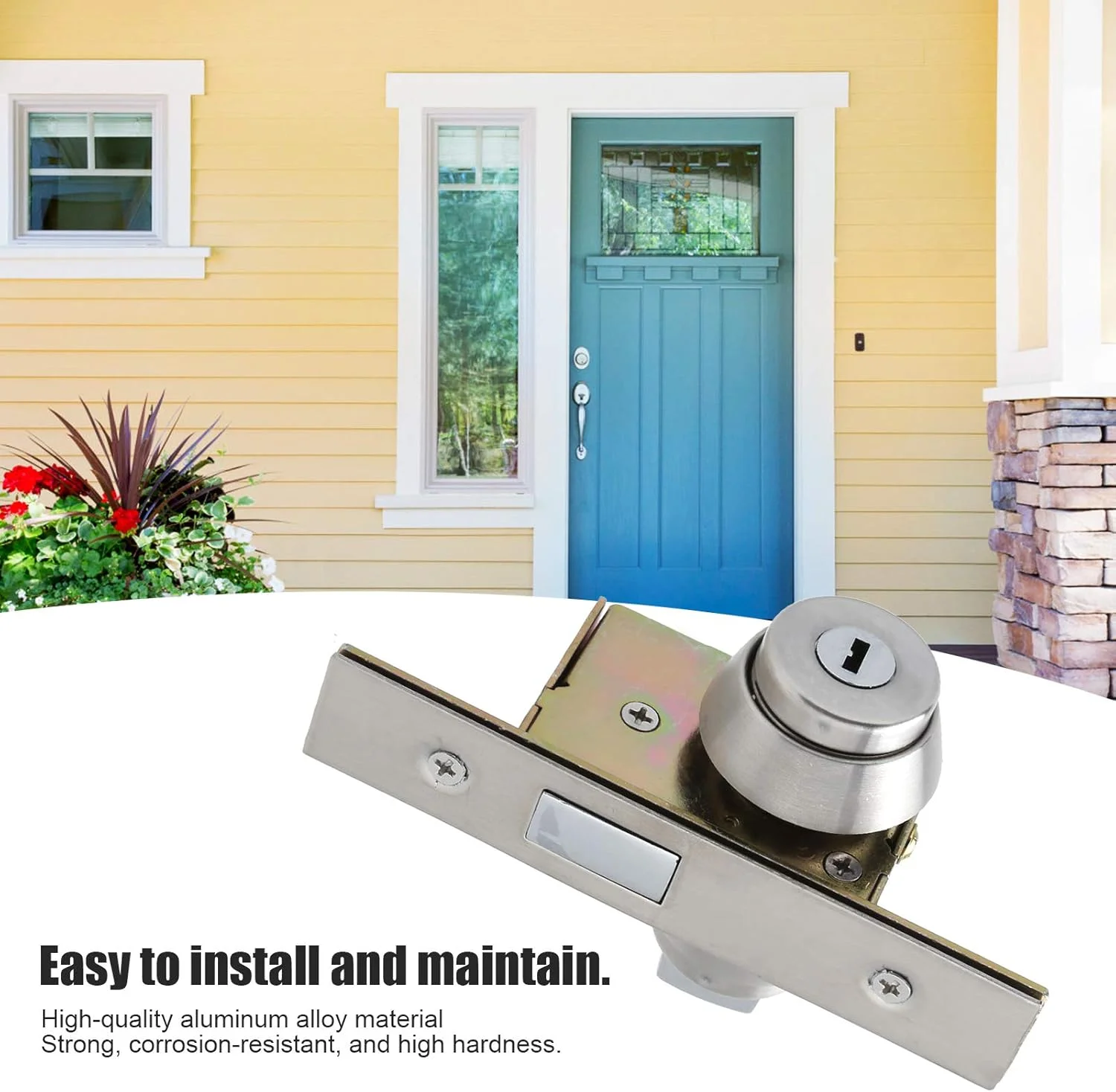 قفل زبانه درب آلیاژ آلومینیوم ضخیم ضد سرقت قفل کشویی چرخشی درب امنیتی با کلید