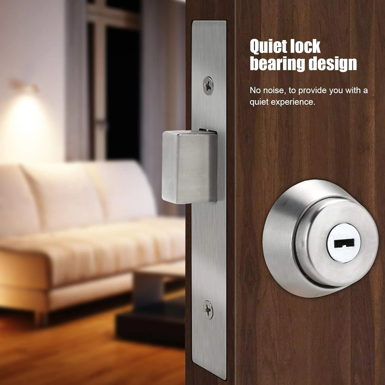 قفل زبانه درب آلیاژ آلومینیوم ضخیم ضد سرقت قفل کشویی چرخشی درب امنیتی با کلید