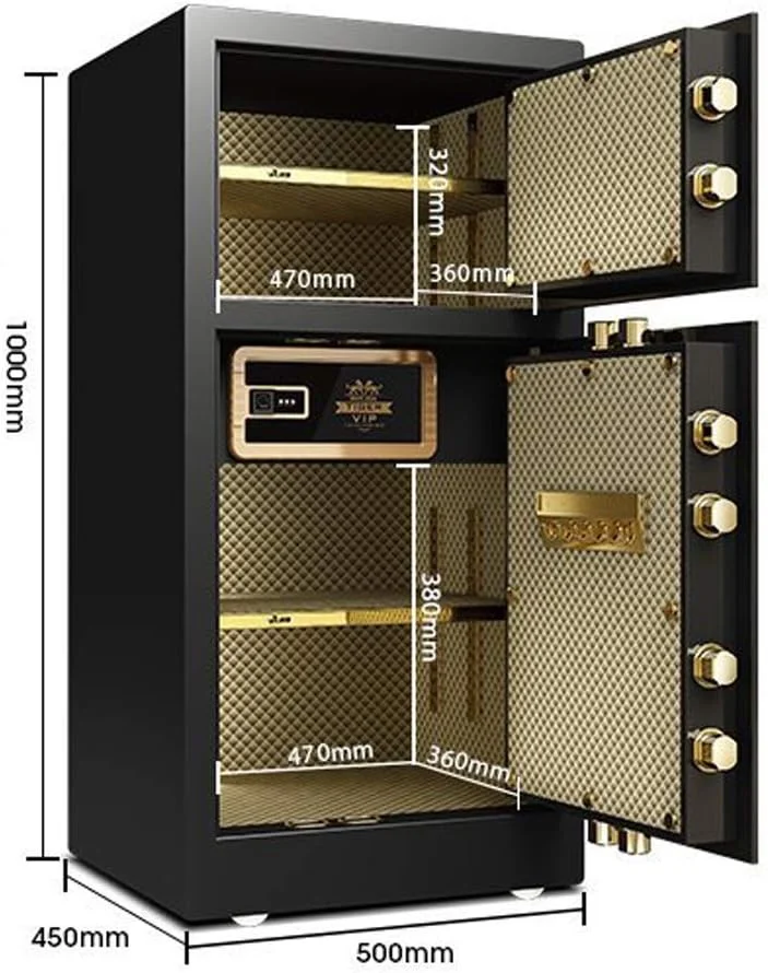 گاوصندوق نسوز و ضد سرقت دیجیتال دو درب LAKIKA، صندوق امانات امنیتی، مناسب برای خانه، اداره، قفل جواهرات، گاوصندوق دیواری